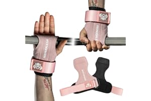 M MANUEKLEAR Leder Gummi Zughilfen Krafttraining Frauen Männer, Gym Lifting Straps für Bodybuilding und Gewichtheben, Handgelenk Bandagen Gym mit Gepolsterter Handschlaufe