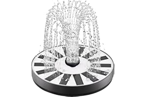 ‎SZMP Springbrunnen Solar für Außen Klein, SZMP Solar Teichpumpe mit 7 Düsen & 4 Fixe Rohre Solar Wasserpumpe Solar schwimmender Fontäne Pumpe für Gartenteich Oder Springbrunnen Vogel-Bad Fisch Behälter