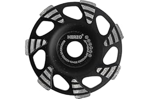 HERZO Schleiftopf Beton 125mm x22,23mm，Diamantschleifscheibe für Beton Stein Naturstein Fliesenkleber Granit Mauerwerk, Topfscheibe 125mm für Winkelschleifer