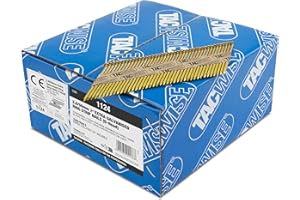 Tacwise 1124 Chiodi Inclinati a 34° 2,8/50 mm, Zincati Extra con Testa a ‘D’, Gambo Anellato, Fascicolati con Carta, Confezione da 3300