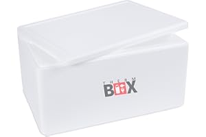 Therm Box Boîte en polystyrène Thermobox pour Aliments et Boissons Boîte réfrigérante en polystyrène Boîte chauffante 59,5x39,5x32cm 46,6 litres Blanc XXL Réutilisable
