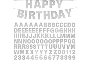 MIFENGDAER DIY Banner Kit with Letters Glitter Banner Letters Silver Customizable Birthday Graduation Banners Custom Party Hanging Banners for Graduation Wedding Party Baby Shower Decoration(Silver)