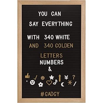 Amazon De Ledr Letter Board Aus Holz Und Filz Schwarz Natur