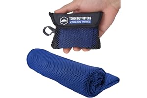 Tough Outdoors Cooling Towel - Gym or Workout Sweat Towels with Evaporative Fabric - For Sports, Camping, Beach, and Outdoor Activities - Royal Blue - 25.4 x 25.4 cm (10" x 10")
