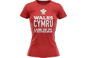PURPLE PRINT HOUSE Wales Cymru Land of My Fathers Womens T Shirt, Wales Rugby Gifts, Welsh Gift, Welsh Rugby Tee, Wales Present for Her