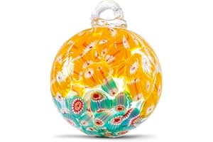 EUSTUMA Palla da strega in vetro soffiato a mano, ornamento da appendere al giardino, per interni ed esterni, decorazione per la casa. (6)