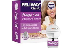 FELIWAY Classic 30 Tage Pheromon Verdampfer Start-Set, 48ml - Hilft Anzeichen von Stress bei Katzen und Kitten zu reduzieren, von Tierärzten empfohlen, klinisch getestet