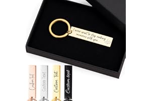OTISOF CREATIONS Personalised Engraved Keychain, Custom made rectangle Keyring, Customisable Text, Personalised gift, Christm