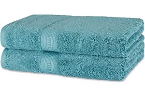 Amazon Basics badhandduk i bomull, färgfasta, 2 st., 76 cm × 137 cm