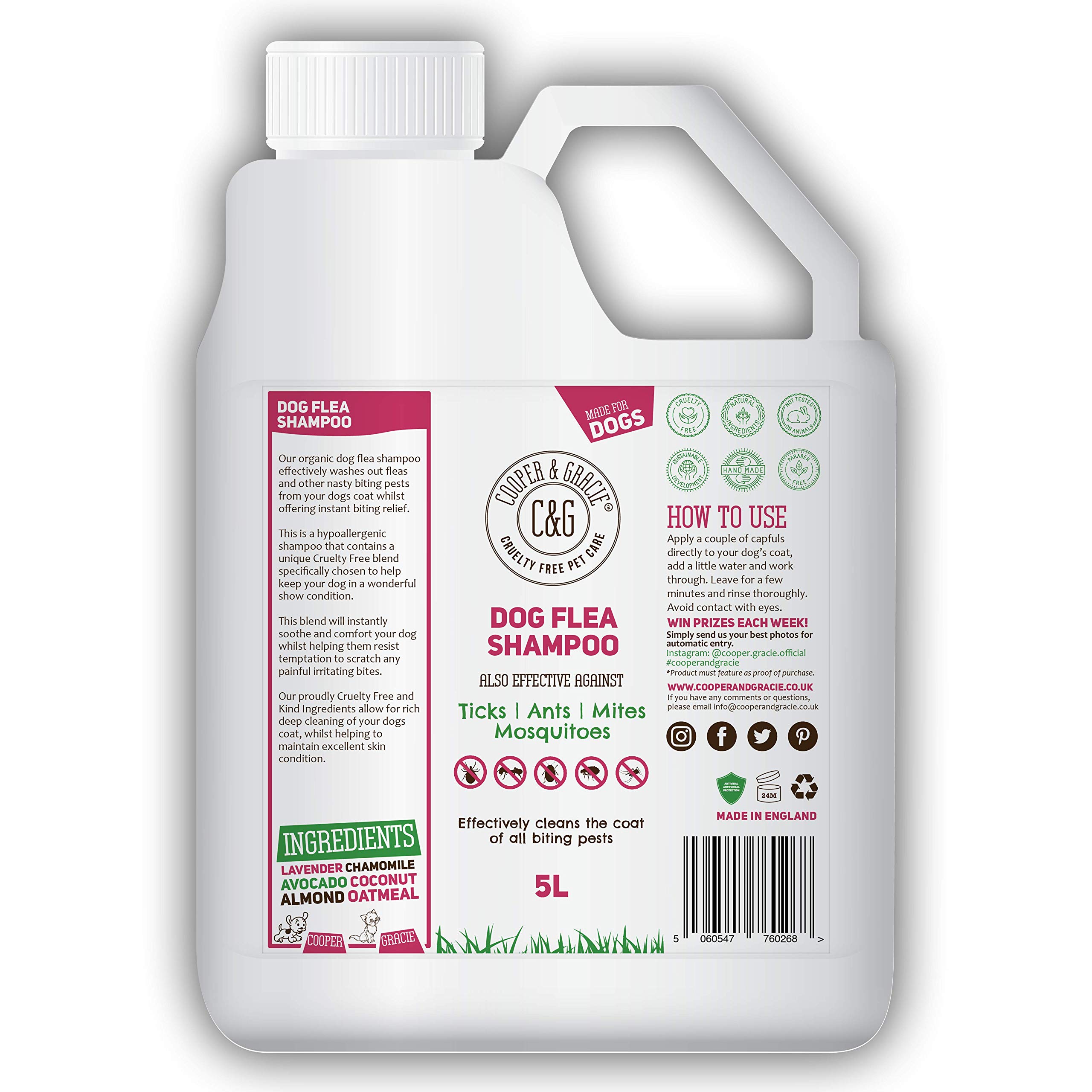 Flea Shampoo For Dogs Sensitive Itchy Skin Dog and Puppy Grooming