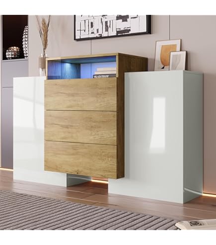 Cassettiera Armadio 4 Ante Nero E Oro Con Ripiani Regolabili – 124x81x39,5 Cm – Per Cucina, Soggiorno E Camera Da Letto - 2