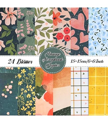 Lot De 24 Feuilles Papier Motif Vintage 15,2 X 15,2 Cm - Papier Scrapbooking Décoratif Recto | Pour Albums, Cartes, Bricolage Lot De 24 Feuilles Papier Motif Vintage 15,2 X 15,2 Cm - Papier Scrapbooking Décoratif Recto | Pour Albums, Cartes, Bricolage