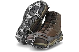 Yaktrax Adventure Grip - Durable Winter Traction Device with Stainless Steel Spikes for Ice and Snow, Flexible Thermoplastic Rubber Upper, Fits Various Footwear, Ideal for Hiking and Mountaineering