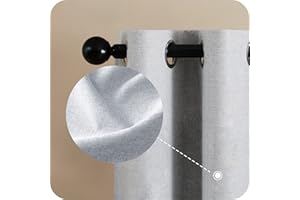 MRTREES 100% Cortinas Opacas Salon 1 Pieza 228×275cm Cortina Gris Claro Gruesa Confeccionada Térmicas Aislante Decorativas con Lino Efecto y Estilo Elegante para Oficina Moderna Habitacion de Ventanas