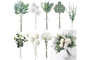 Konstgjorda blommor, 55 stycken konstgjorda eukalyptusblommor med konstgjorda grenar, konstgjorda blommor, blombukett, konstg