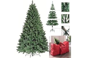 FlickBuyz-Colorado Green Pine Bushy Artificial Christmas Tree Tips 5ft/6ft/7ft Xmas Tree With Metal Stand & FREE BAG (7FT (210CM) 1000 tips)
