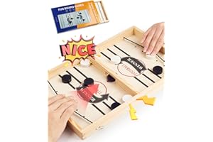 NETONDA Gra planszowa do hokeja z rodzicem i dzieckiem, drewniana gra w hokej na stół, przenośna szachownica, idealna zabawka dla dzieci, rodziny, na urodziny, Boże Narodzenie, imprezy