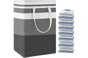 MEZERE Large Laundry Basket Bag 75L Collapsible Washing Baskets Foldable Laundry Hamper Basket Laundry Bin with Extended Handles for Storage Dirty Clothes Toys