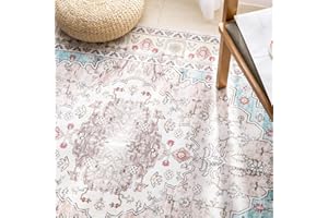 Carvapet Alfombras de Pasillo 120x180cm Alfombra Corredor Antideslizante Largo Alfombras de área Lavable Medallón Flor Alfombra para el Salón Dormitorio(Amarillo)