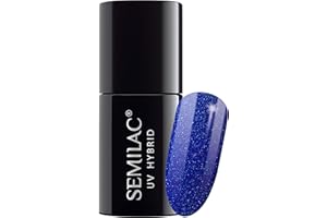 Semilac Vernis à ongles gels semi-permanents UV 087 Glitter Indigo 7ml