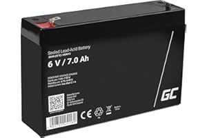 GREEN CELL GreenCell® Rechargeable Batterie AGM 6V 7Ah accumulateur au Gel Plomb Cycles sans Entretien VRLA Battery étanche Résistantes| Jouets | Installations d'alarme | Véhicules pour Enfants