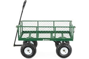 GORILLA CARTS Gorilla Chariots Chariot de Jardin en Acier avec Panneaux latéraux Amovibles avec Une capacité de 181,4 Kilogram, Vert