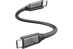 Silkland Cable USB C 3.2 Gen2×2, 20Gbps Cable de Datos USB Tipo C, USBC a USBC Corto 30CM, Carga Rápida PD3.1 240W 48V/5A, Vídeo 5K/4K@60Hz para Android Auto, PSSD, Dock, MacBook Pro, iPad Pro