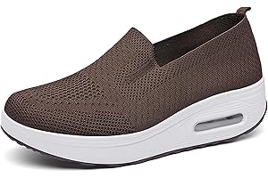 FAZEU Donna Scarpe da Ginnastica Sportive Sneakers Dimensione Running Basse Basket Sport Outdoor Fitness Mesh Scarpe da Corsa Scarpe da Barca Mesh Scarpe da Camminata Mocassini Zeppa 35-42eu