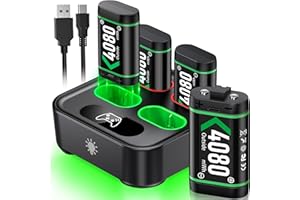 COGUYTECH Ladestation Controller für Xbox One Akkupack mit 4x4080mWh Schnellladung USB Wiederaufladbar Akku-Ladestation für Xbox One/Xbox Series X|S Zubehör/Xbox One S/One X/Elite