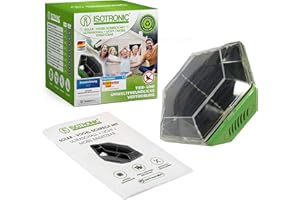 ISOTRONIC Solar Vogelabwehr Blitz + Ultraschall | Vogelvertreiber Vogelschreck Taubenabwehr Taubenschutz Taubenschreck | gegen Tauben Vögel Möwen | auf Balkon Fenster Obstbaum ohne Taubenspikes