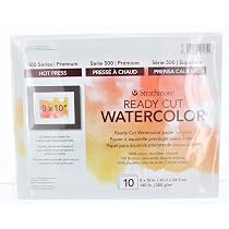 Strathmore Aquarelle prédécoupé 200-300, pressé à Froid, 12,7 x 17,8 cm, Blanc, 25 Feuilles, Multicolore