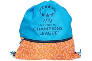 UEFA Women's Champions League Gym Sack Backpack - UWCL Officially Licensed Merchandise, Durable Sports Bag with Zip Pocket, Lightweight Drawstring Gym Bag, Blue