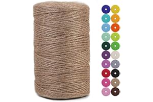 LEREATI Juteschnur 2mm x 200m Gartenschnur Paketschnur Naturfaser Hanfseil Jute Schnur Jutegarn Juteseil, Kordel Weihnachten für DIY Kunstgewerbe Gartenarbeit Geschenkverpackung Deko (Braun)