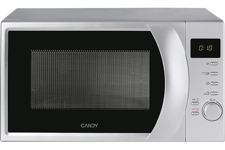 Candy Idea CMG2071DS Microwave Oven with Grill, 20 Litres, 700W, 6 Power Levels, Defrost and Start Express Functions, Child Lock, App hOn, Freestanding, 45.2 x 33.5 x 26.2 cm, Silver