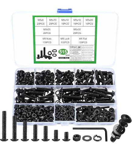 LBY 25-Piece 1/4 Inch Threaded Insert & Bolt Kit - Zinc Plated Carbon Steel For Furniture - View #11