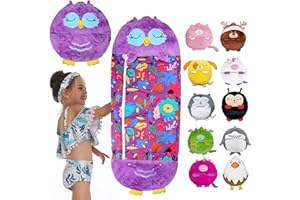 VBVARV Saco De Dormir con Almohada Suave Cuatro Estaciones Cálido Plegable 2 En 1 Saco De Dormir Suave Y Cómodo Adecuado para Niños Niñas