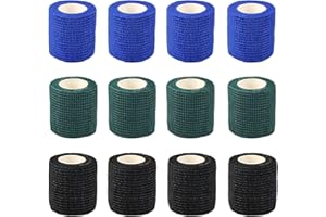 EXIN DECHEN 12 rolek jednorazowych uchwytów do tatuażu, akcesoria do tatuażu, bandaż samoprzylepny do maszyny, bandaż mocujący