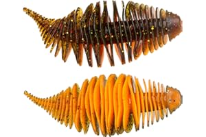 THKFISH Señuelos Pesca Vinilos de Pesca Mar Señuelos Landos Weedless Worms Bellows Señuelos de Pesca para Trucha lubina lucioperca 80 mm-6 Piezas,100 mm-5 Piezas