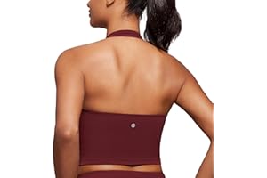 CRZ YOGA Biustonosz sportowy Butterluxe Halter Longline dla kobiet – usztywniany top do ćwiczeń i jogi z wbudowanymi wkładkami
