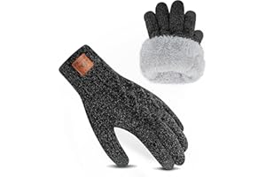 Bobelle Wear Handschuhe Herren Damen Winter, Touchscreen Thermo Winterhandschuhe, Warme Strickhandschuhe mit Fleecefutter für Outdoor Sport