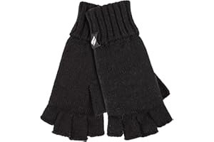 HEAT HOLDERS Ladies Solid Knitted Fingerless Gloves Ideal for Smartphone | Keeps Hands Warm in Winter