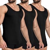 YOUCHAN Pack of 3 Men's Tank Tops, Sleeveless, 100% Cotton, Various Sizes S-5XL
