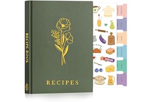 Lanpn A5 Libro di Ricette Il Mio Ricettario in Pelle, Quaderno per Ricette da Scrivere, Recipe Cook Journal Book to Write in Your own Recipes, Libri di Cucina Cooker Girl Libro, Verde, Inglese