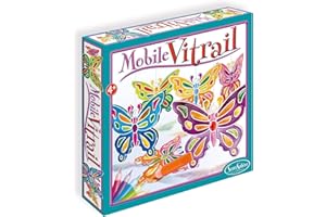 SentoSphère - MOBILE VITRAIL - PAPILLONS - Kit peinture - Kit Loisir Créatif - A partir de 4 ans - Fabriqué en France