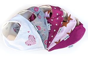 Lovjoy Bandana Dribble Bibs - Super Absorbent & Soft for Teething Babies - Adjustable Snaps - Fits Newborn to 3 years - 5 Pack