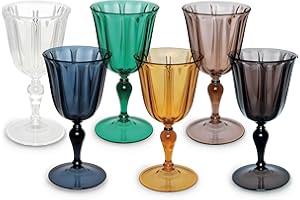 Excelsa 49218 Country Chic zestaw 6 nietłukących się kieliszków do wina, tworzywo sztuczne, wielokolorowe