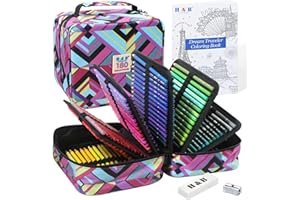 H & B Ensemble de 180 crayons de couleur à base d'huile pour livre de coloriage, professionnel pour adultes, artistes, dessin, croquis et coloriage