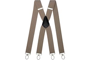 Olata Heavy Duty X-Shape Multi-Purpose Wide Braces/Suspenders with Carabiner Clips - 4cm