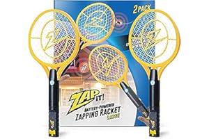 ZAP IT! ZAPPEN! Bug Zapper - Batteriebetriebener Moskito, Fliegenklatsche/Killer und Bug Zapper Schläger - 3.500 Volt, LED-Licht zum im Dunkeln - 2xAA Batterien im Lieferumfang enthalten (Mittel Twin Pack)