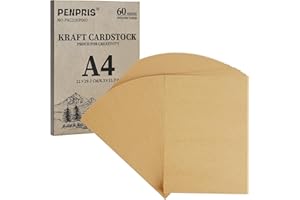 PENPRIS 60 fogli di cartoncino, formato A4, carta heavyweight da 110 lb, carta spessa – perfetto per arti, creazione di carte, artigianato e stampa, PAC01KP060